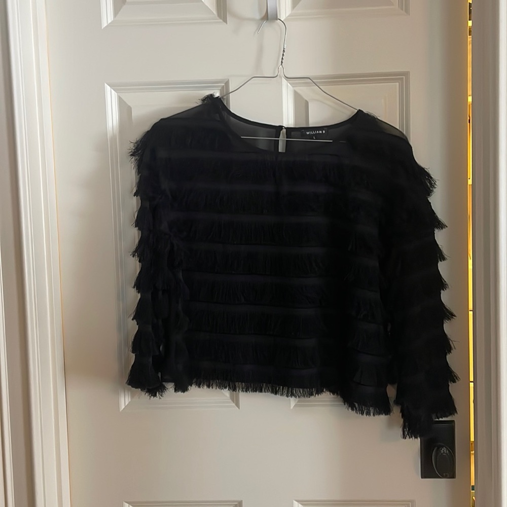 Black mesh top